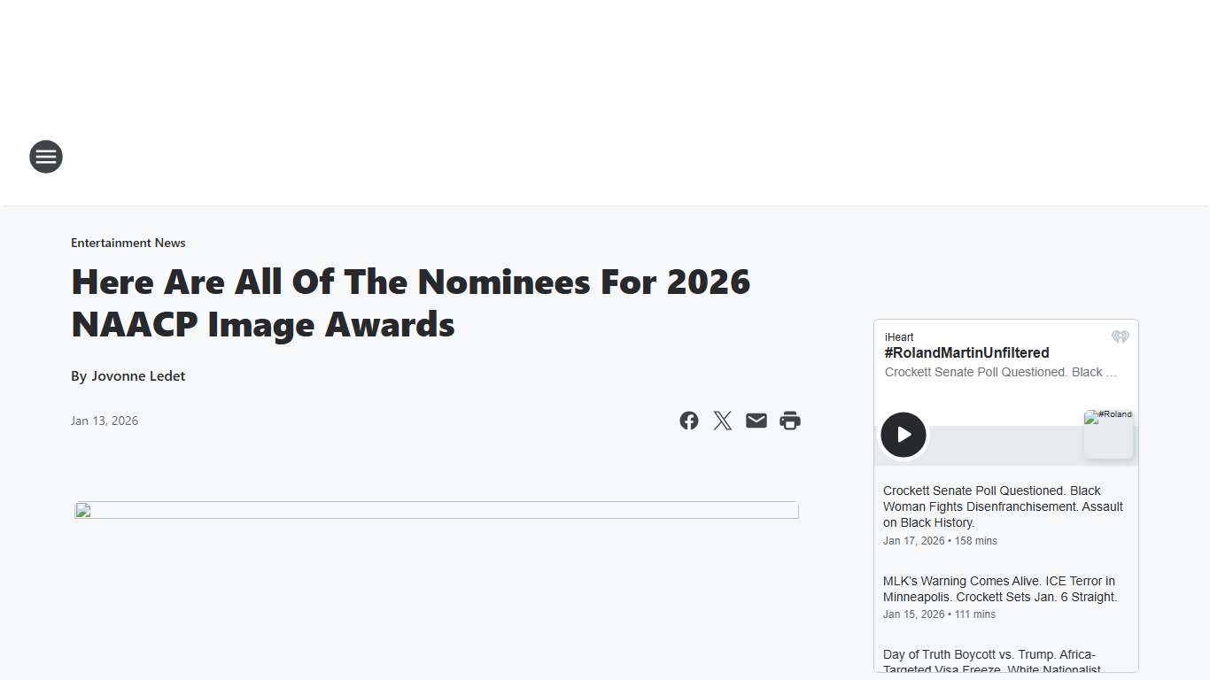 Here Are All Of The Nominees For 2026 NAACP Image Awards BIN: Black Information Network