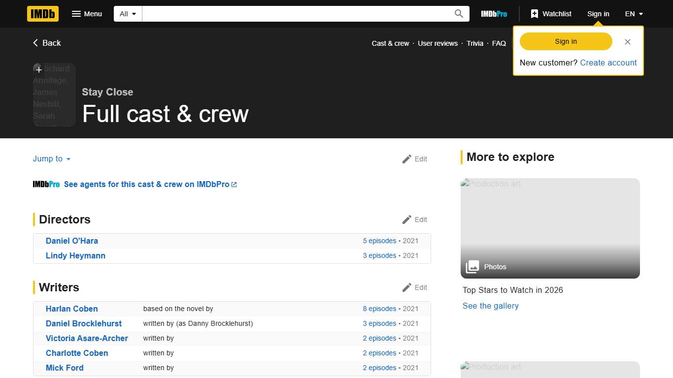 Stay Close (TV Mini Series 2021) - Full cast & crew - IMDb
